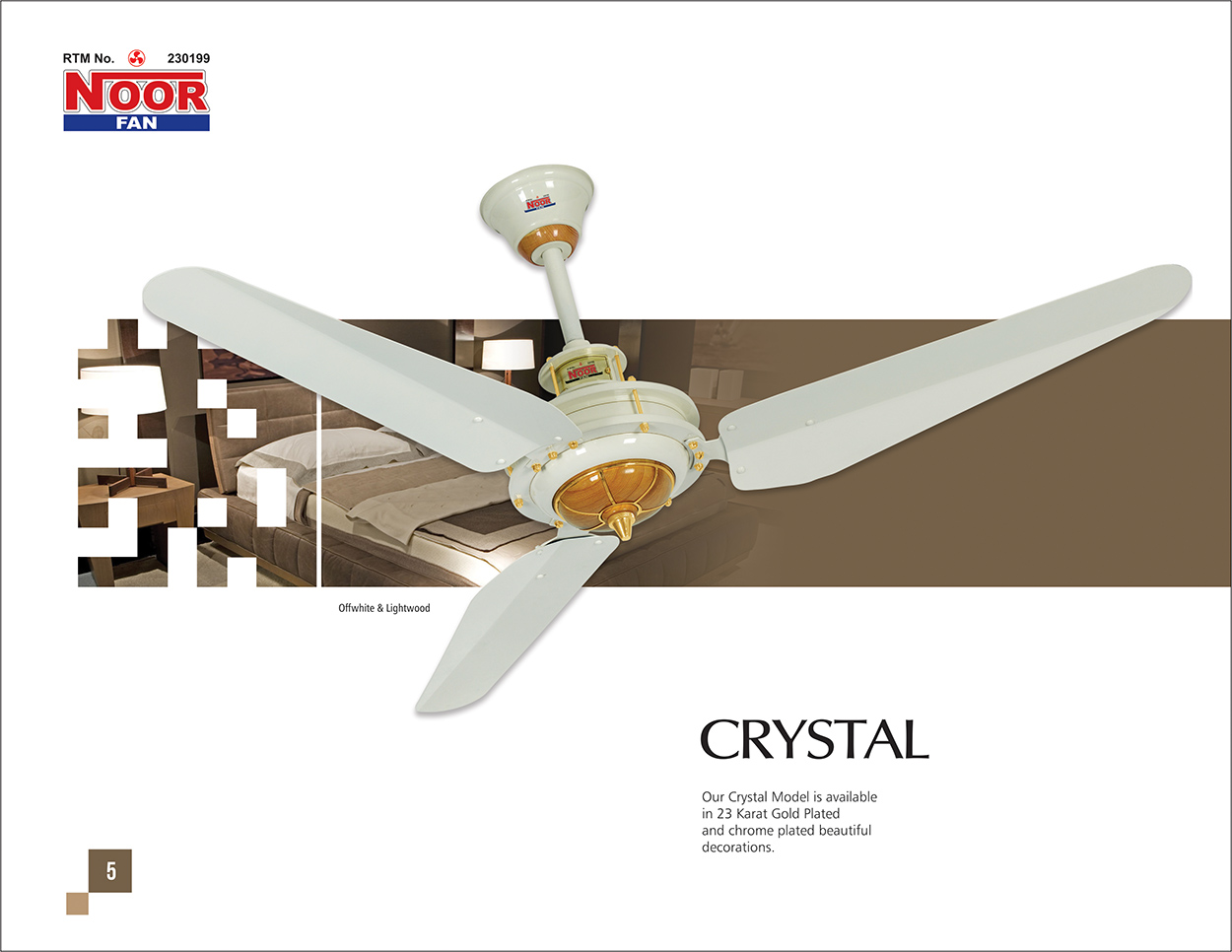 10 Crystal Copper Fan - Image 1